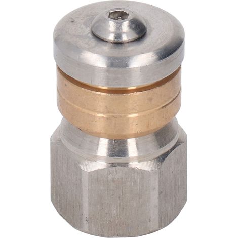 Kompakte Mini-Abflussdüse aus Edelstahl und Messing für Heiß- und Kaltwasser, 5000 PSI, G3/8-Zoll-Innengewinde (1/5)
