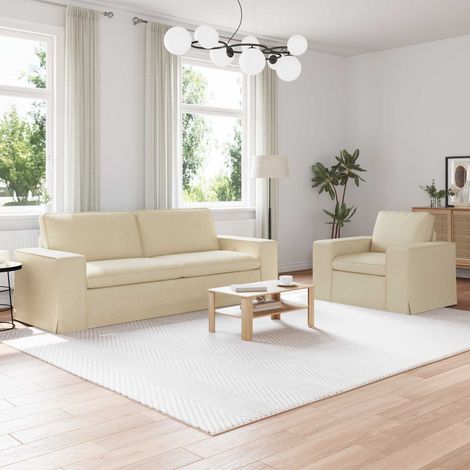 Juego de Sofá 2 pcs Crema 222 x 80 x 82 cm tela
