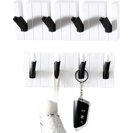 2 porte-clés muraux autocollants, accroche-clés pour maison avec crochet adhésif mural (1/4)