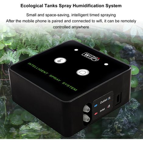 Système de brumisation automatique intelligent WIFI pour terrariums et reptiles, avec minuterie et buses de brumisation orientables à 360°. (1/5)