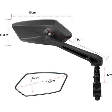 2 Rétroviseurs de vélo Rétroviseur de scooter électrique Rétroviseur de vélo Réglage à 360° Compatible avec tous les modèles pour guidon de 20 à 24 mm, accessoire de vélo de montagne et de scooter (1/3)
