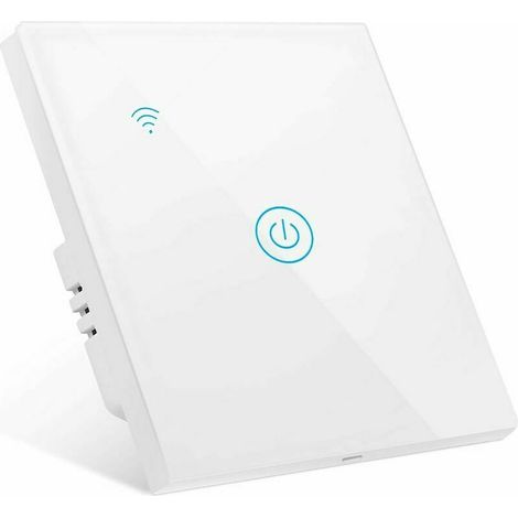 Interrupteur Connecté WiFi, Interrupteur Mural Intelligent, Interrupteur Mural WiFi de Lumière Sans Neutre Commande Vocale compatible avec Smart Life Alexa Google Home, 1 Gang (1/5)