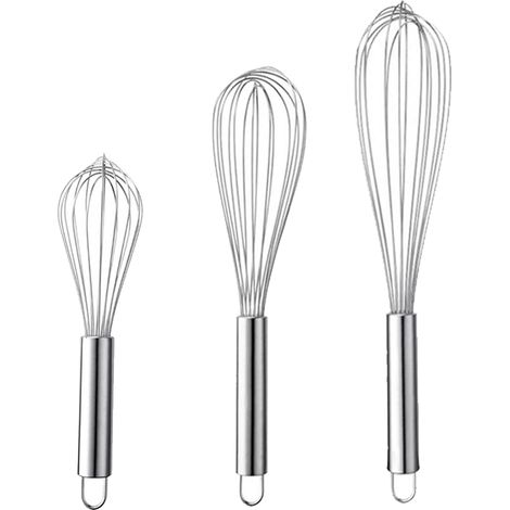Fouet À Ballon En Acier Inoxydable - 8 Fils Renforcés - Pour Mélanger Battre Et Fouetter - Lot De 3 (1/5)