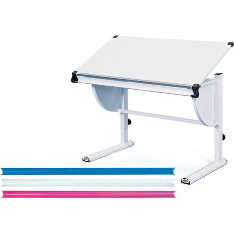 Bureau inclinable enfant 110x60x63/93 cm blanc (1/5)