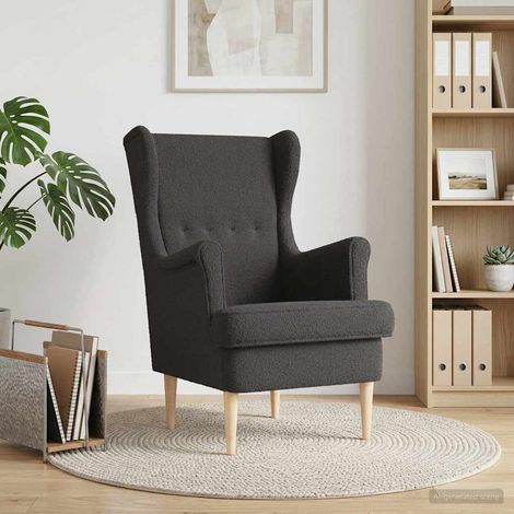 vidaXL Fauteuil Gris foncé Bouclé
