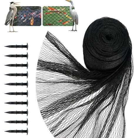 Filet de protection contre les oiseaux et les pigeons - 12 x 12 mm - Maille fine de 30 g/m² - Robuste - Résistant à la déchirure - Résistant aux UV - Bâche de piscine - Filet pour arbres fruitiers (10 (1/5)
