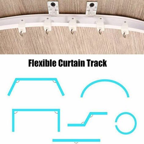 Tringle A Rideau - Flexible Extensible 5 M - Pour Separation De Pieces Ou Fenetres - PVC - 1 Unite (1/4)