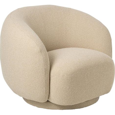 Fauteuil Pivotant Design "Margo" 93cm Écru (1/5)