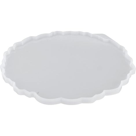 Moule Resine Epoxy, Moule en Silicone, Grand Moule Rond en Résine Plateau De Service Irrégulier en Silicone Plateau à Fruits Moule en Silicone époxy Moule De Dessous De Verre, 26cm (1/5)