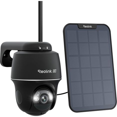 Reolink 4K Outdoor Wireless Camera Argus PT Ultra Black Refurbished Intelligent Detection 360° PT Color Night Vision Wi-Fi 6 Dual Band Local Storage Solar Panel Included (1/5)
