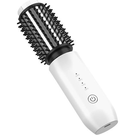 Brosse Thermique sans Fil, Brosse Chauffante Céramique avec 4 Températures Réglables, Portable Rechargeable Fer à Boucler, Brosse Ronde Chauffante pour Coiffante de Voyage (1/5)