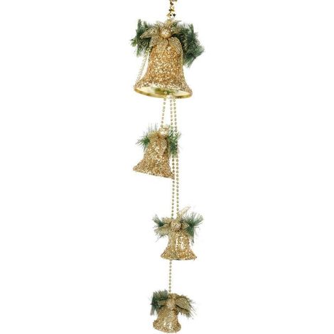 Grande decorazione natalizia - 4 campanelle, ciondolo dorato (1/3)