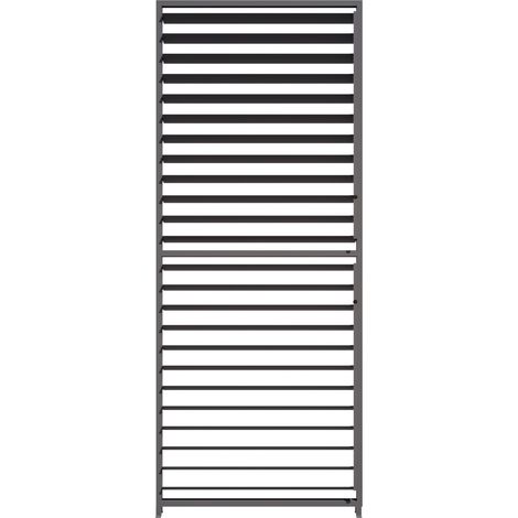PRIMEYARD 1-teilige Lamellenwand aus Aluminium - verstellbares Paneel in Grau für Pergola Deluxe