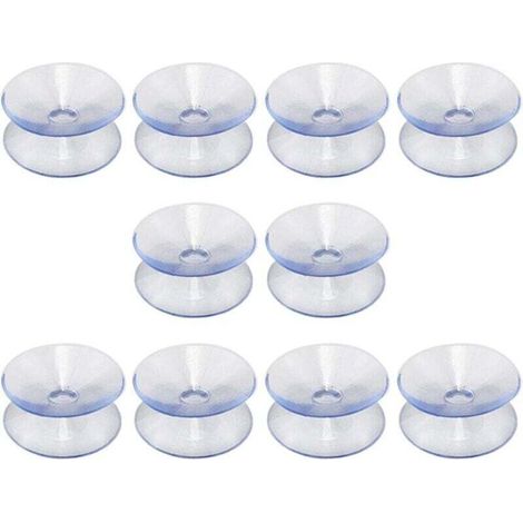 Ventouses double face Ulisem compatibles avec les surfaces en verre, 10 ventouses sans crochet, ventouses multifonctions pour miroirs, verre antidérapant double face (30 mm) (1/4)
