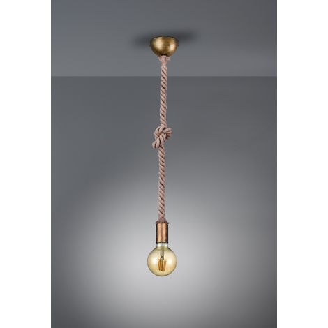 Colgante Cuerda Cuerda Latón Envejecido Al.150 cm Ø12 cm Trio Iluminación (1/3)