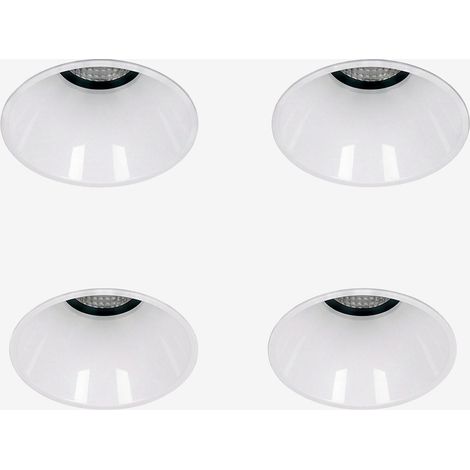 Pack de 4 downlights LED empotrables sin marcos trimless redondos Ø5,3 cm en aluminio Luisiana SKLUM (1/5)