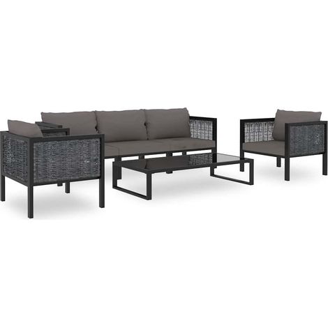 Maison Exclusive - 6-tlg. Garten-Lounge-Set mit Auflagen Poly Rat (1/5)