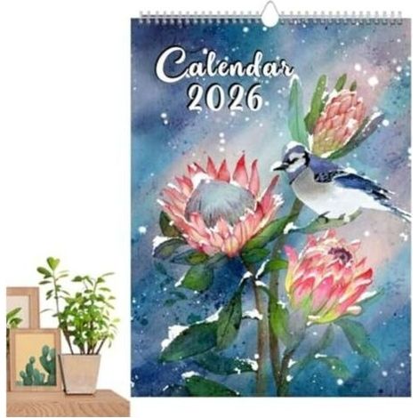 Calendrier mural simple - 2026Année - Illustrations florales décoratives et calendriers pratiques (1/5)