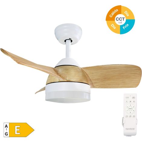 Ventilador techo Namuno con luz CCT regulable y mando Ø71 3 aspas DC Blanco (1/5)