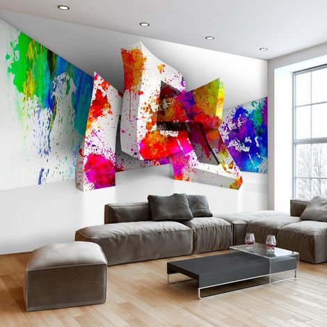 Papier peint formes tridimensionnelles - 250 x 175 cm (1/4)