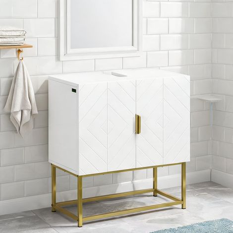 Meuble de salle de bain bianco en mDF acciaio 60 x 30 x 65 cm (1/5)