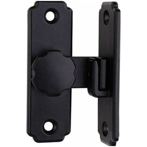 Petit Verrou de Porte Coulissante à 90 Degrés pour Portes IntéRieures Loquet de Portes à Ouverture Double Vintage pour Cuisine, Chambre, Salle d'éTude, Salle de Bain, Armoire (Noir) (1/3)
