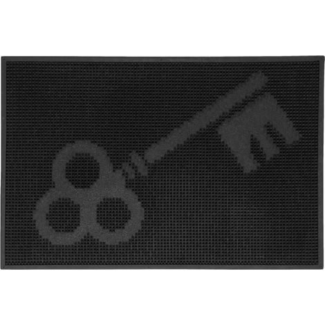 Fußmatte Pin Key schwarz 40 x 60 cm Fußabtreter Schmutzmatte Schmutzfangmatte