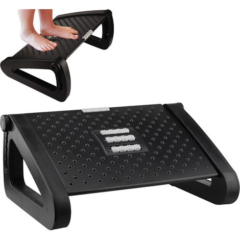 Repose-pieds de bureau avec fonction massage 6 hauteurs réglables en hauteur, repose-pieds ergonomique, idéal pour la maison, le bureau et les voyages (1/5)