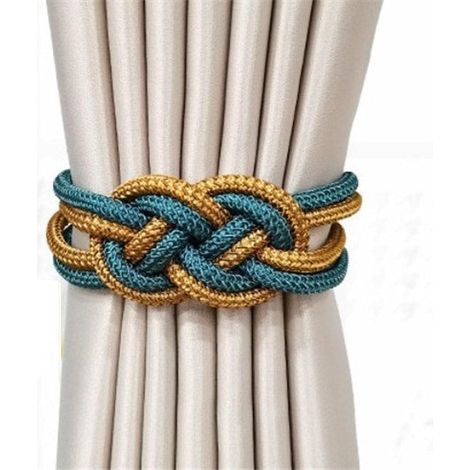 6 pinces corde aimantées (taille unique) – accessoires bleus décoration rideaux