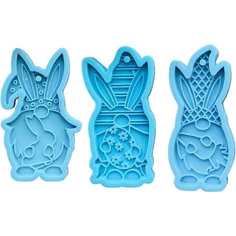 Moules en Silicone 3 Pièces Forme Lapin de Pâques Idéal pour Amateurs de Pâtisserie (1/4)