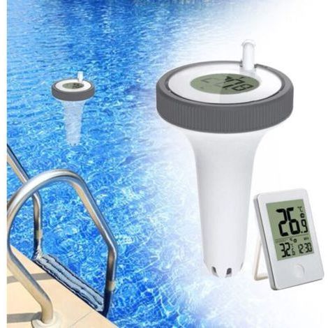 Thermomètre Intérieur et Extérieur Flottant sans Fil,Piscine Thermomètre Flottant Jauge,Thermomètre de Piscine Numérique avec écran LCD pour Bassin de Spa de Piscine Intérieure Extérieure 1jeu TONCHEA (1/5)