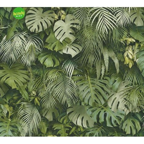 Carta Da Parati Jungle Greenery A.S. Création Carta da parati tessuto non tessuto 10.05 m x 0.53 m Verde Prodotto in Germania 372802 37280-2 (1/5)