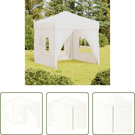 Tente pliable - Tente de réception pliable avec parois Blanc 2x2 m (1/5)