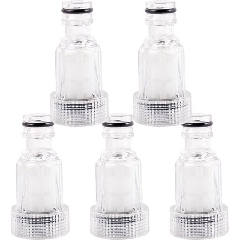 Filtre d'entrée transparent pour machine à laver auto, 5 pièces, raccord tétine bouteille, modèle RY03, connecteur d'arrivée d'eau, accessoire de nettoyage véhicule, remplacement facile, compatible di (1/5)