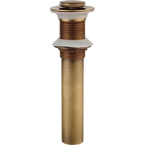 Bouchon De Vidange Pour Lavabo - En Laiton Et Acier Inoxydable - Sans Trop-plein - Pour Lavabo Sur Pied Ou Encastré - 1 Pièce (1/5)