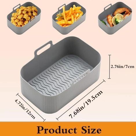 Panier Friteuse Air Fryer Accessoires-2 Pcs Moule Air Fryer Réutilisable Accessoire Air Fryer Plat Pour Air Fryer Antiadhésive Air Fryer Double Compartiment Pour Air Fryer Moule Pour (1/3)