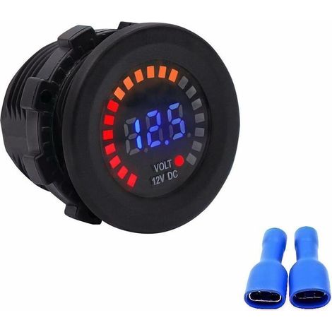 Accessoires pour voiture Voltmètre d'affichage numérique de C.C de LED imperméable de 12V pour la marine de bateau de camion de moto de voiture (1/5)