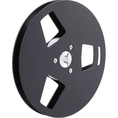 Bobine de bande magnétique vide en alliage d'aluminium, 3 trous, 12,7 cm (5 pouces), pour magnétophone à bobines NAGRA/Studer ReVox, bande 6,35 mm (1/4 pouce), noire. (1/5)