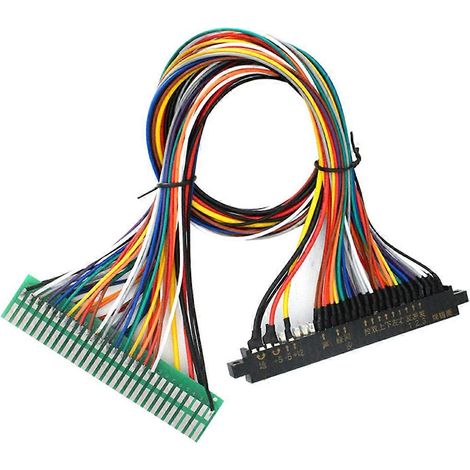 Câble d'extension Jamma 28 broches, connecteurs Jamma pour borne d'arcade, connecteurs dorés pour monnayeur. (1/5)