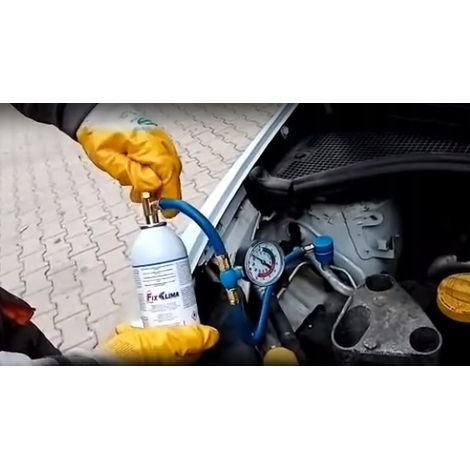 Gaz réfrigérant R134A 2x 0,17L – Kit complet avec mastic et huile – Compatible voitures 1994-2016 – Remplissage facile et rapide