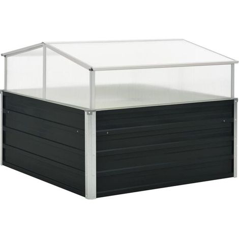 Serre anthracite, 100 x 100 x 77 cm, acier galvanisé (1/5)