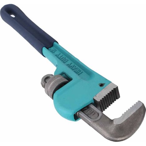 Clé à pipe de 30 cm (12 po) en acier robuste de 20 kg (45 lb) avec poignée en plastique et ouverture réglable pour la réparation