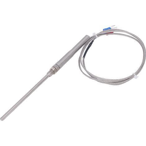 Sonde de Thermocouple de Type K, capteur de température, jauge de détection, en acier inoxydable 304, filetage M8, 2 mètres (1/5)