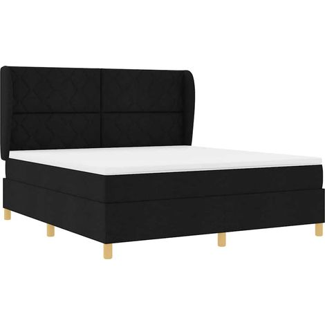 Cama con Somier y Colchón Gris Oscuro 90x190 cm de Tela Negro vidaXL (1/5)