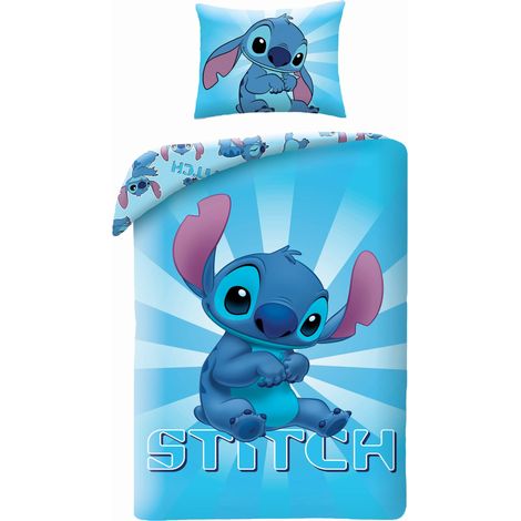 Completo letto in cotone 140x200 Lilo e Stitch Youth blu