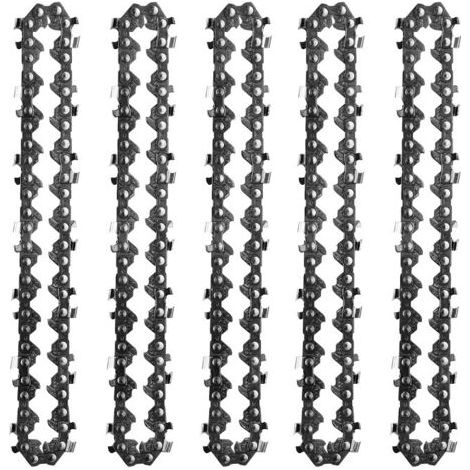 Lot de 4 chaînes de tronçonneuse 4 pouces – 28 maillons – Acier durci pour coupe précise – Compatible mini tronçonneuses électriques (1/5)