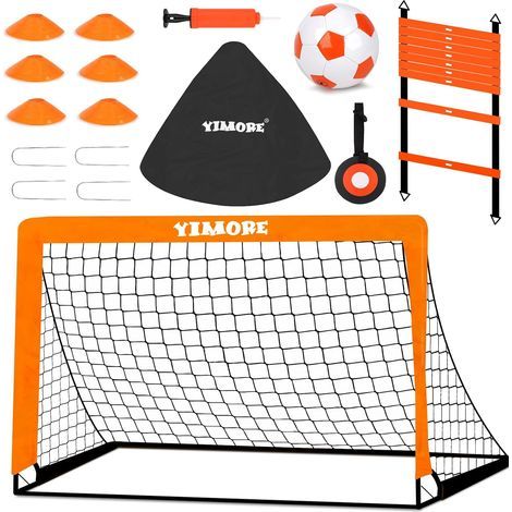But de Football pour Enfants 3 en 1 - Cage de Foot Enfant Exterieur avec Sac de Transport 120 90 90cm Cages et Mini Buts Idéal pour Le Jardin (1/5)