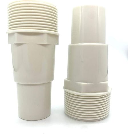 Adaptateur de tuyau de pompe de filtre de piscine 1 1/4'-1 1/2' – Raccord fileté 1,5' PVC – Lot de 2 – Compatible avec Hayward SPX1091Z7 et SPX1091Z4 (1/4)