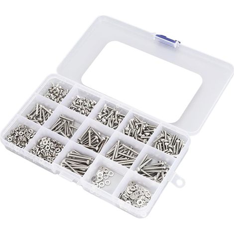 Kit de 840 vis métriques M2.5 avec rondelles plates, écrous et boulons (1/5)