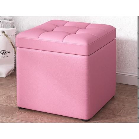 Tabouret De Rangement - Cuir - 30x30x35 Cm - Insonorisé - Salon Intérieur - 1 Pièce (1/4)